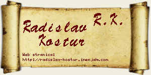 Radislav Kostur vizit kartica